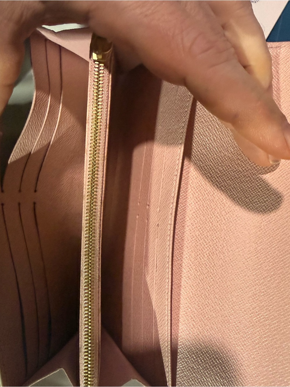 Louis Vuitton Damier Azur Trunk-Print Continental Wallet in Pastel Blue & Pink - Picture 6 of 7